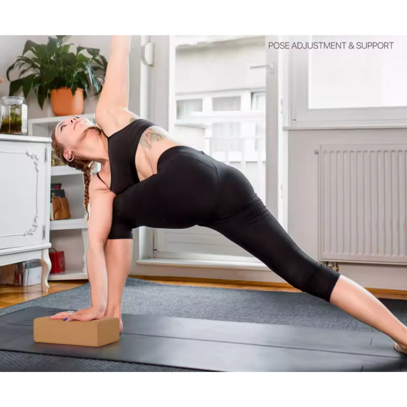 Bloque de Yoga Corcho Pilates Elongación Alta Densidad Ecologico-5