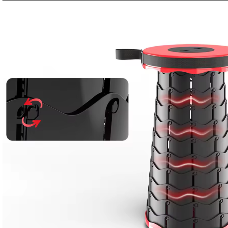 Silla Retráctil Taburete Plegable Camping Tipo Telescopio-5