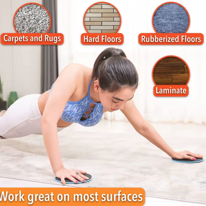 Par de Discos Deslizantes para Yoga Entrenamiento Abdominal -2