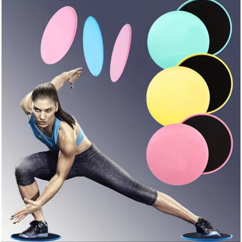 Par de Discos Deslizantes para Yoga Entrenamiento Abdominal -4