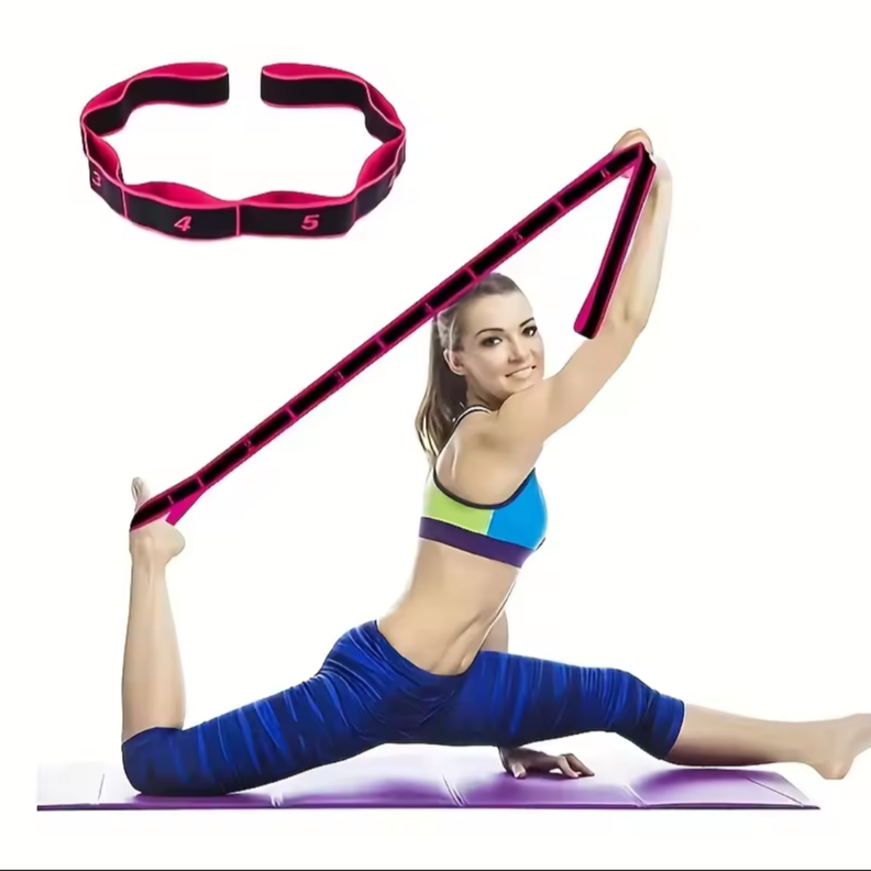 Banda Elástica Resistencia Para Yoga Con 8 Anillos Separados-0