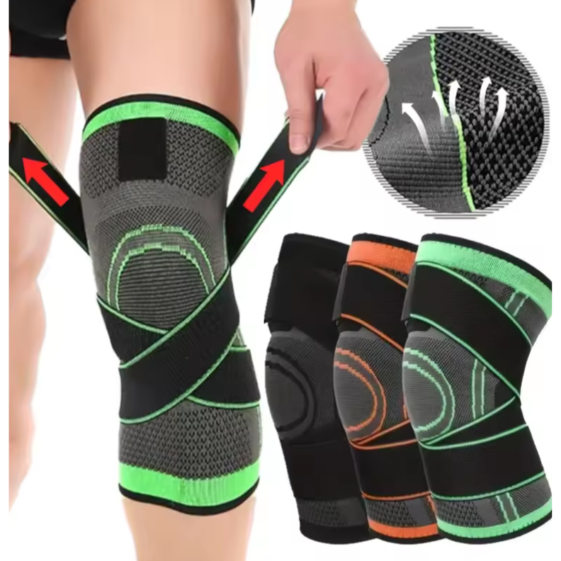Rodillera de Compresión Deportiva con  Velcro Ajustable -3