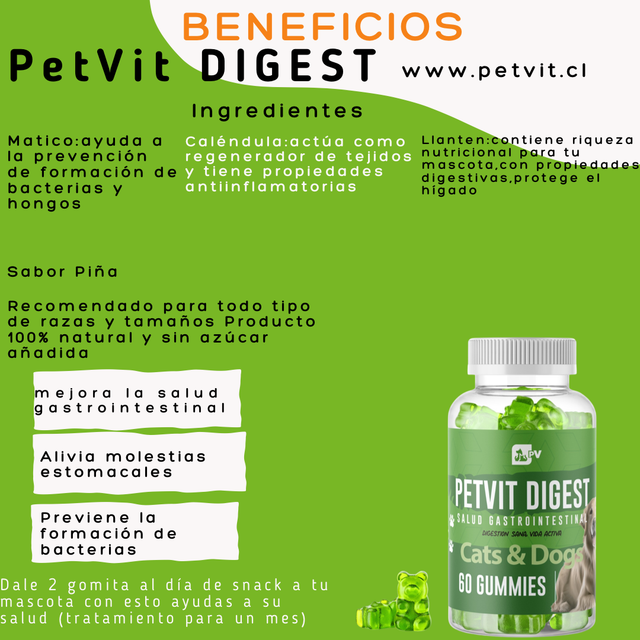 Petvit Digest suplemento natural para Perros y Gatos -1