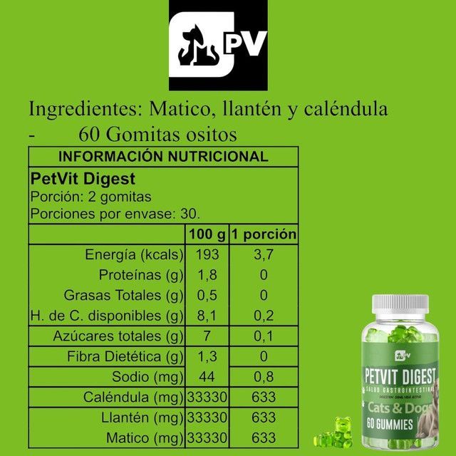 Petvit Digest suplemento natural para Perros y Gatos -2