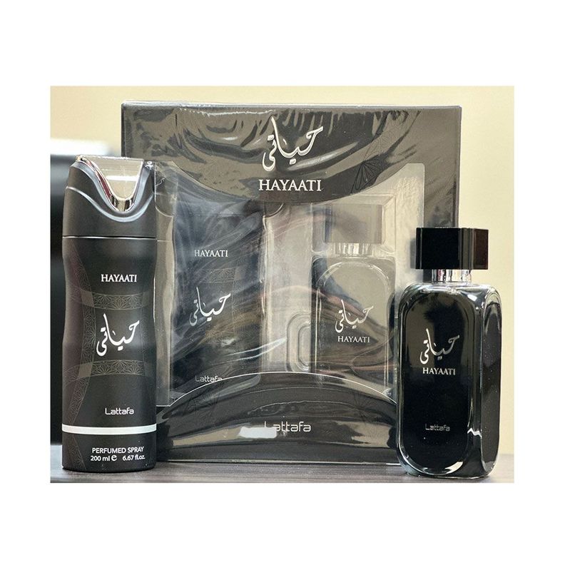 Set Perfume Hombre Lattafa Hayaati EDP 100ml + Deo Spray 200ml | Kit Completo 2 Pcs | -0