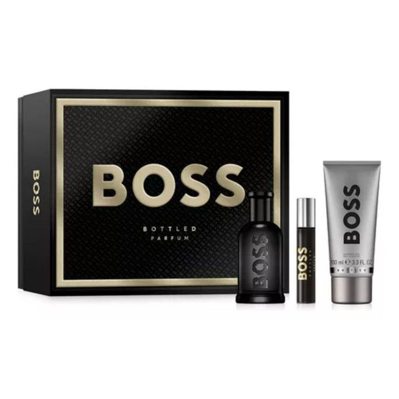 Set Hugo Boss Hombre Boss Bottled Parfum 100 Ml + 10 Ml + Sg 100 Ml 3 Pcs-0