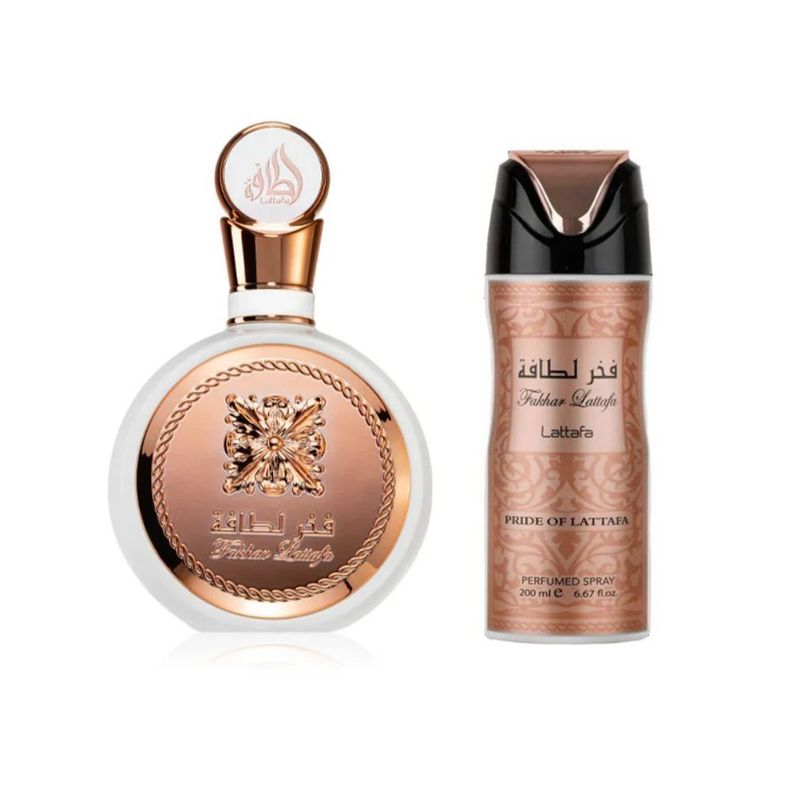 Set Perfume Mujer Lattafa Fakhar EDP 100ml + Deo Spray 200ml-1