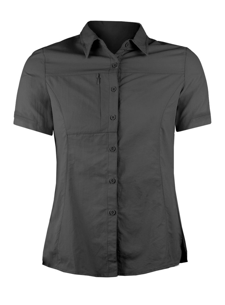 Blusa Trekking Ripstop Manga Corta UPF50 Fenec Mujer Grafito XS