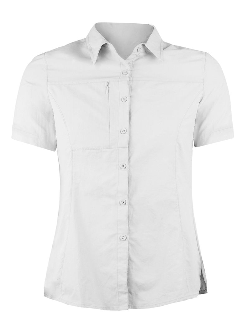Blusa Trekking Ripstop Manga Corta UPF50 Fenec Mujer Blanco XS