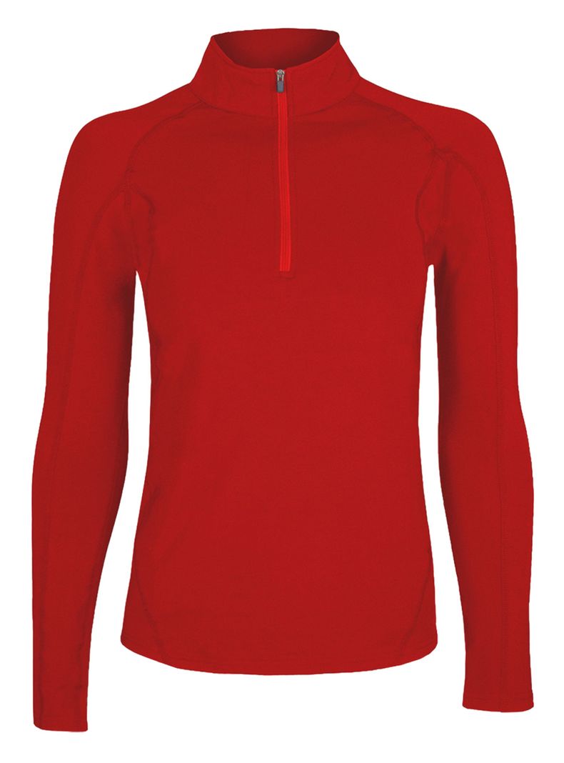 Polera Micropolar Primera Capa con Cierre Chilla Mujer Rojo XS