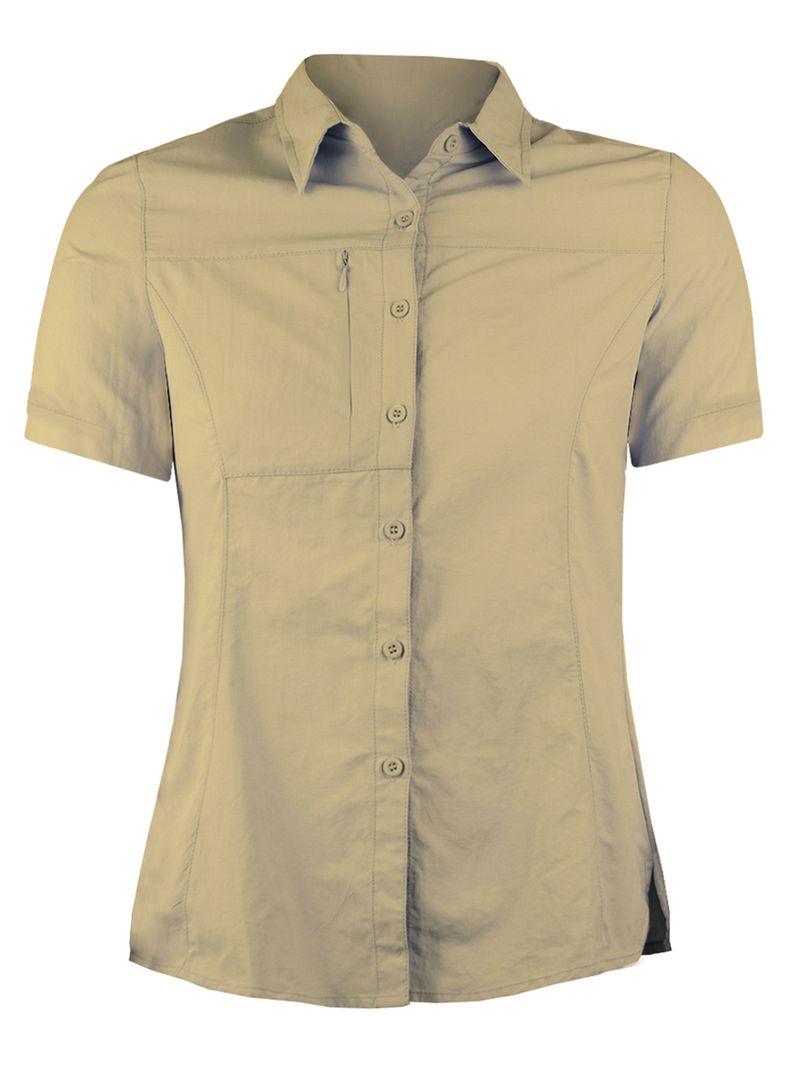 Blusa Trekking Ripstop Manga Corta UPF50 Fenec Mujer Beige XS