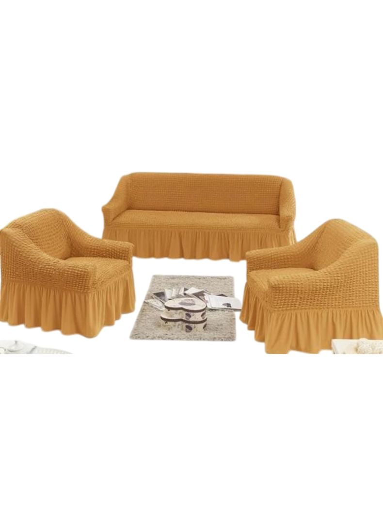 Cubre sillones turcos Elegante 3+1+1- amarillo RS.