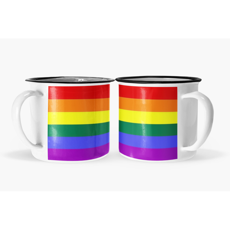 Taza Enlozada Lechera Bandera Lgtb Arcoiris-0