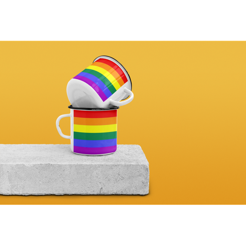 Taza Enlozada Lechera Bandera Lgtb Arcoiris-1