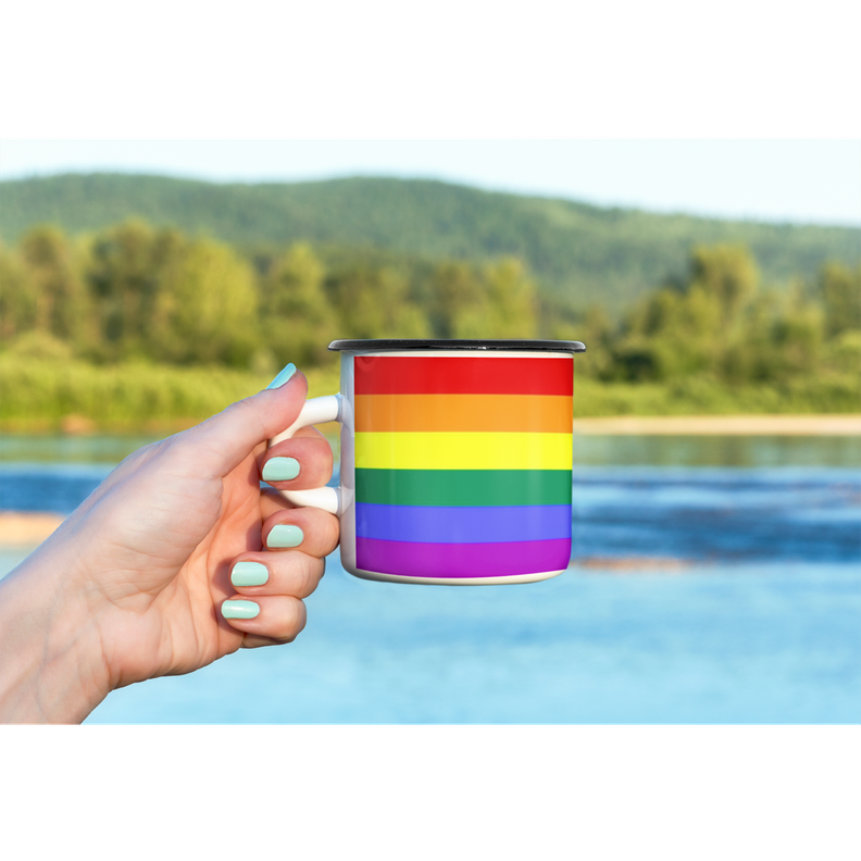 Taza Enlozada Lechera Bandera Lgtb Arcoiris-2