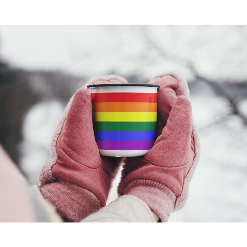 Taza Enlozada Lechera Bandera Lgtb Arcoiris-3