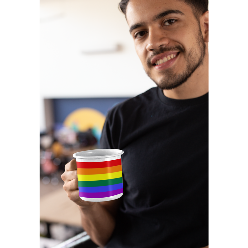 Taza Enlozada Lechera Bandera Lgtb Arcoiris-4