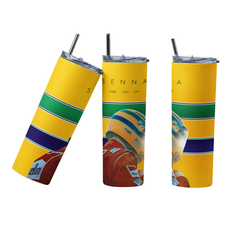 Termo Botella Termica F1 Senna Ayrton Casco Brasil-0