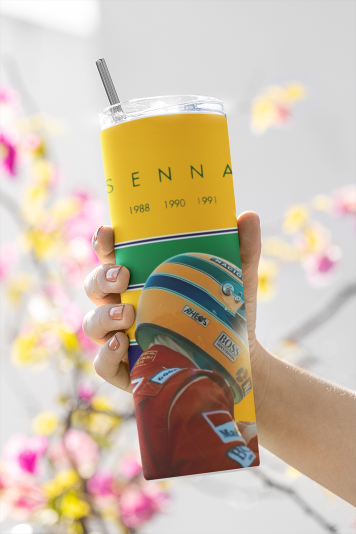 Termo Botella Termica F1 Senna Ayrton Casco Brasil-3