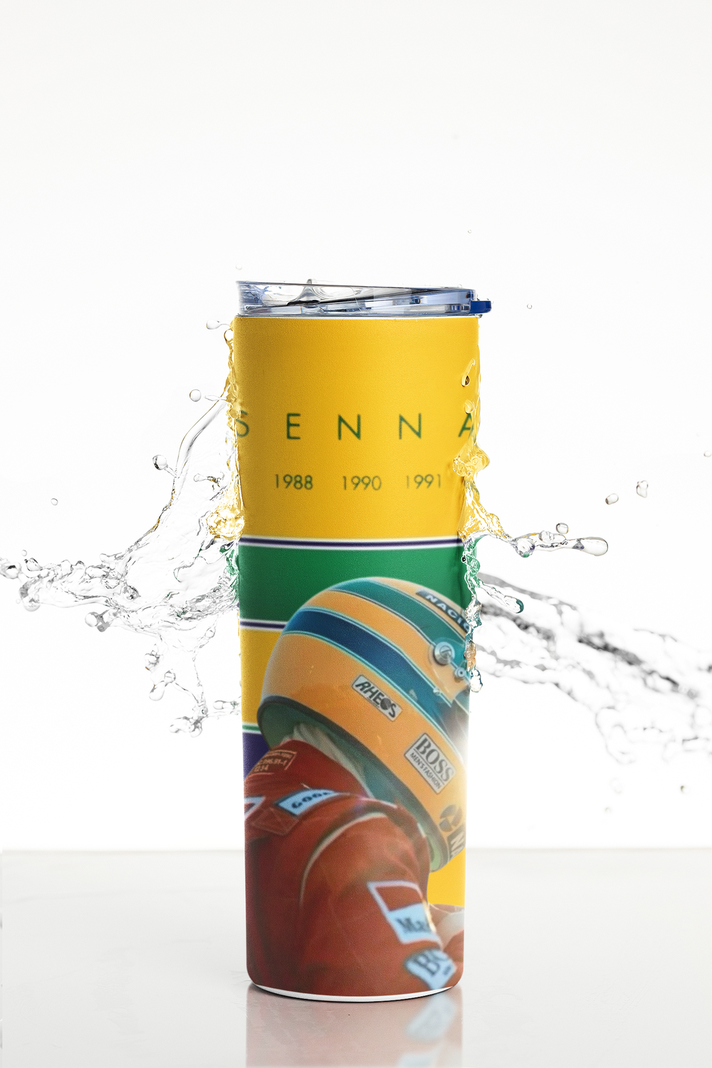 Termo Botella Termica F1 Senna Ayrton Casco Brasil-4