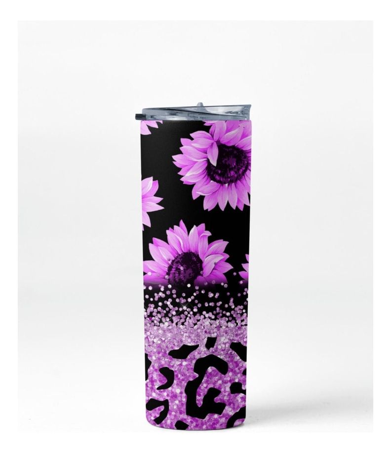 Termo Botella Agua Terminca Acero Inoxidable Flor Morada-1