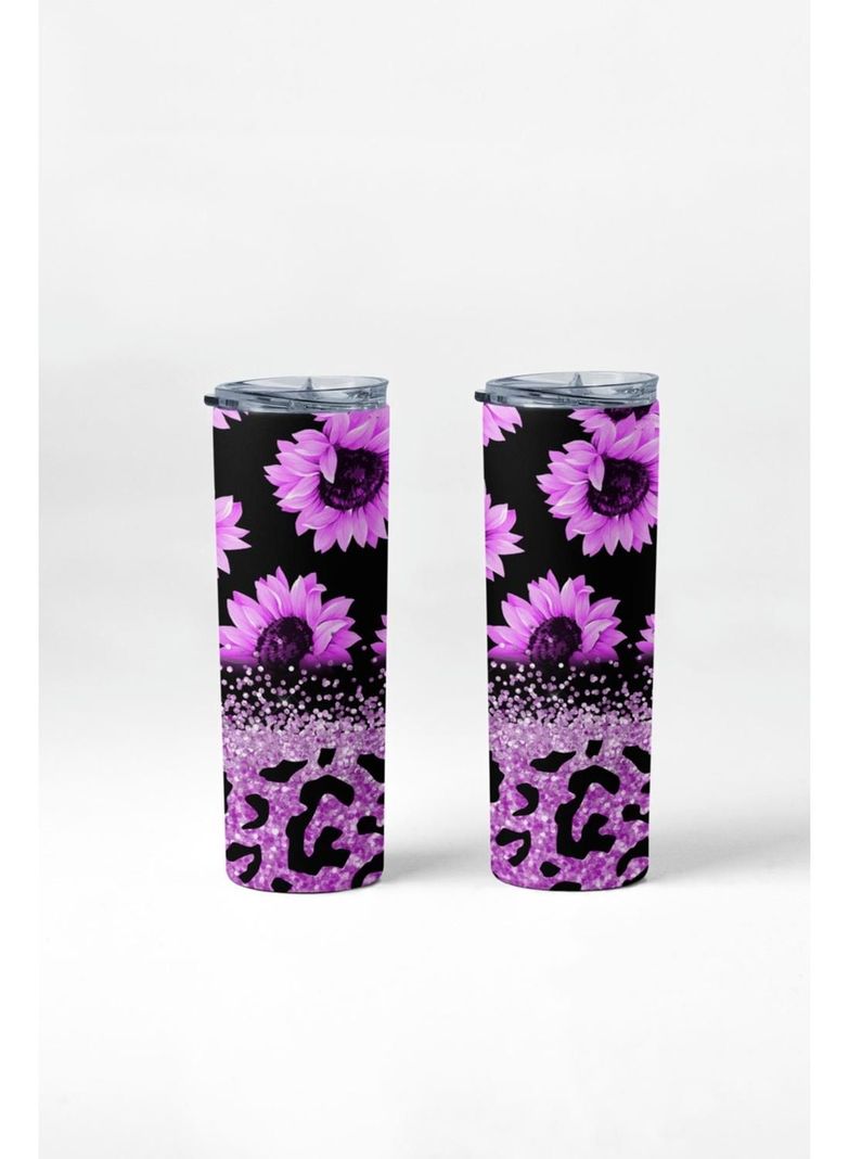 Termo Botella Agua Terminca Acero Inoxidable Flor Morada-2