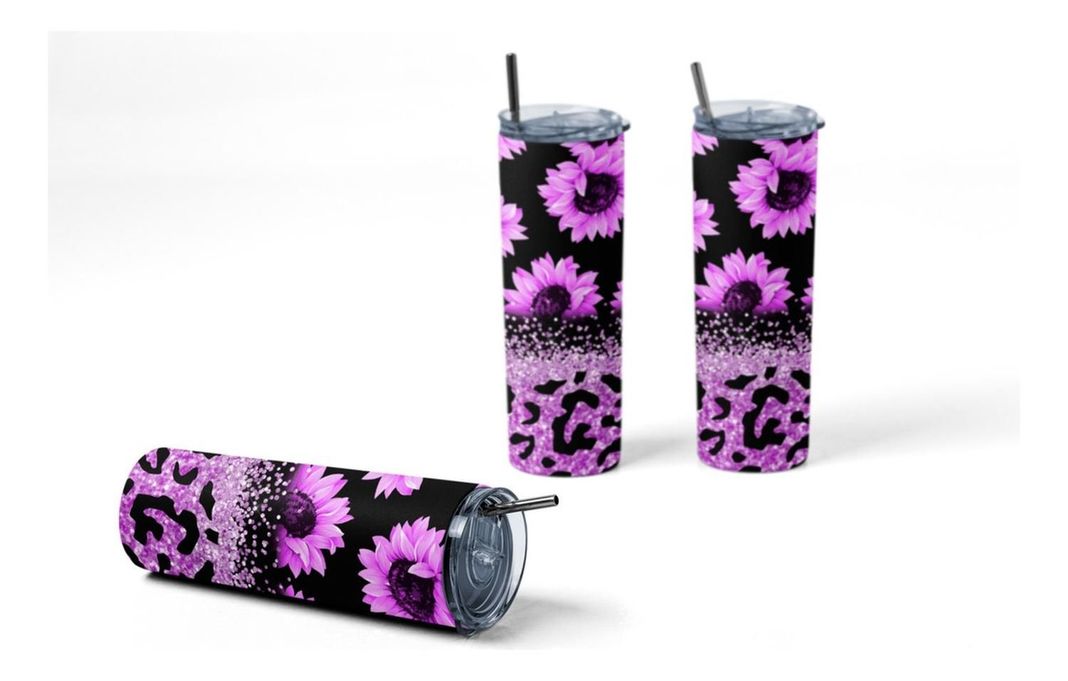 Termo Botella Agua Terminca Acero Inoxidable Flor Morada-3