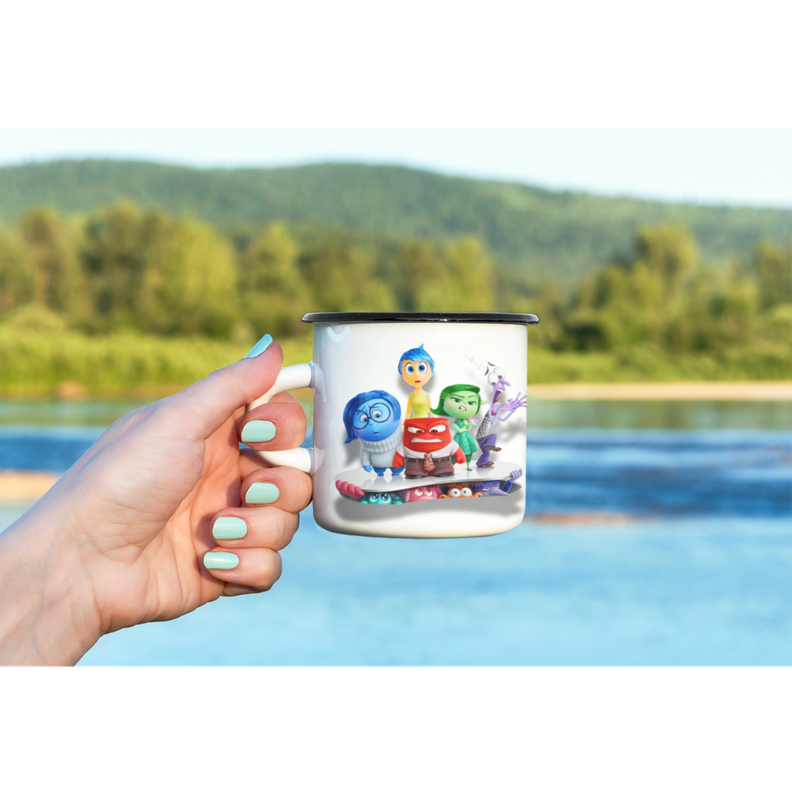 Taza Enlozada Lechera Inside Out 2 Alegria,Tristesa Pelicula-1