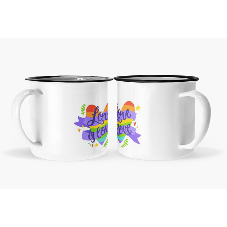 Taza Enlozada Lechera Love Lgtb Love Is Love Corazon-0