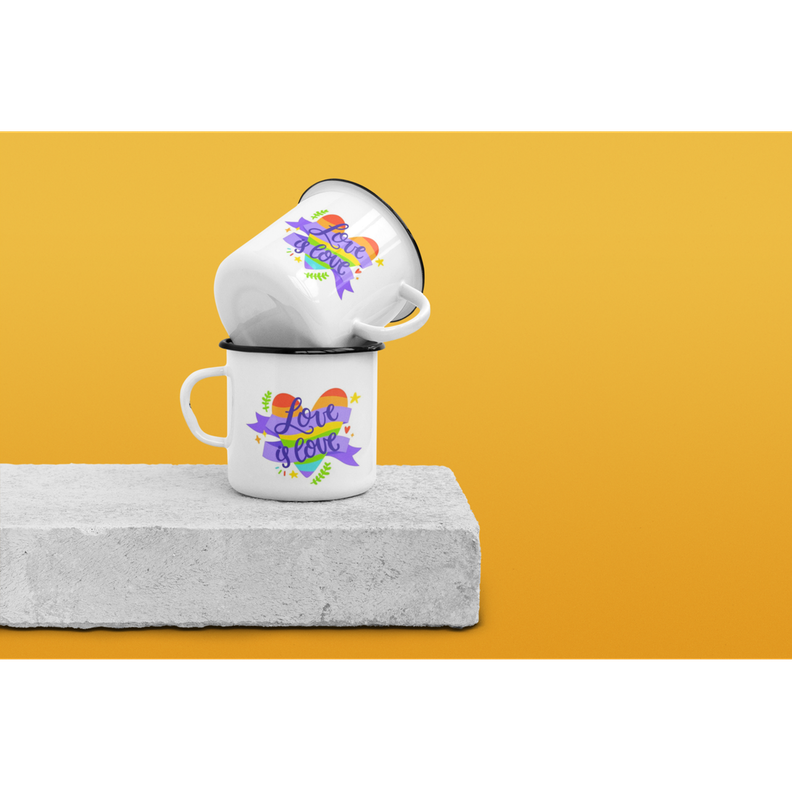 Taza Enlozada Lechera Love Lgtb Love Is Love Corazon-1