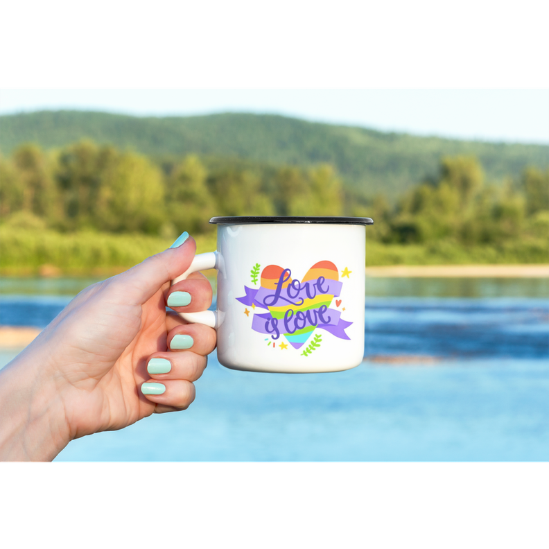 Taza Enlozada Lechera Love Lgtb Love Is Love Corazon-2