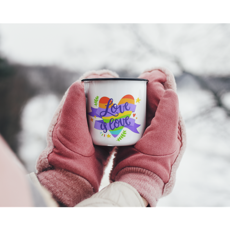 Taza Enlozada Lechera Love Lgtb Love Is Love Corazon-3