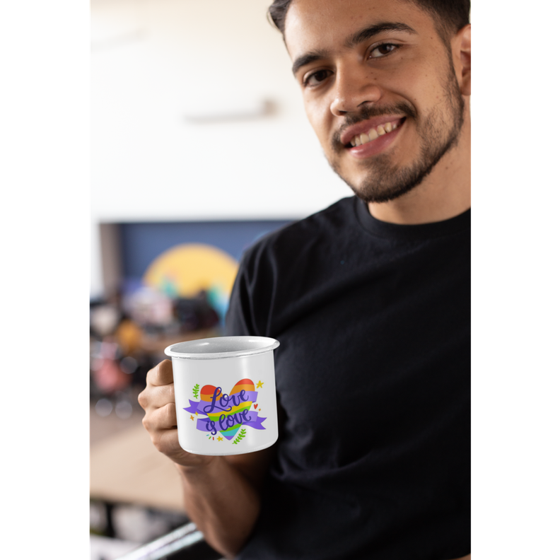 Taza Enlozada Lechera Love Lgtb Love Is Love Corazon-4
