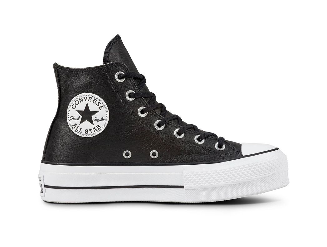Zapatilla Converse Chuck Taylor Plataforma Cuero Negro hi-0