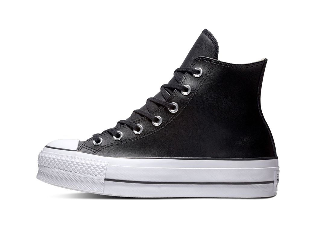 Zapatilla Converse Chuck Taylor Plataforma Cuero Negro hi-1