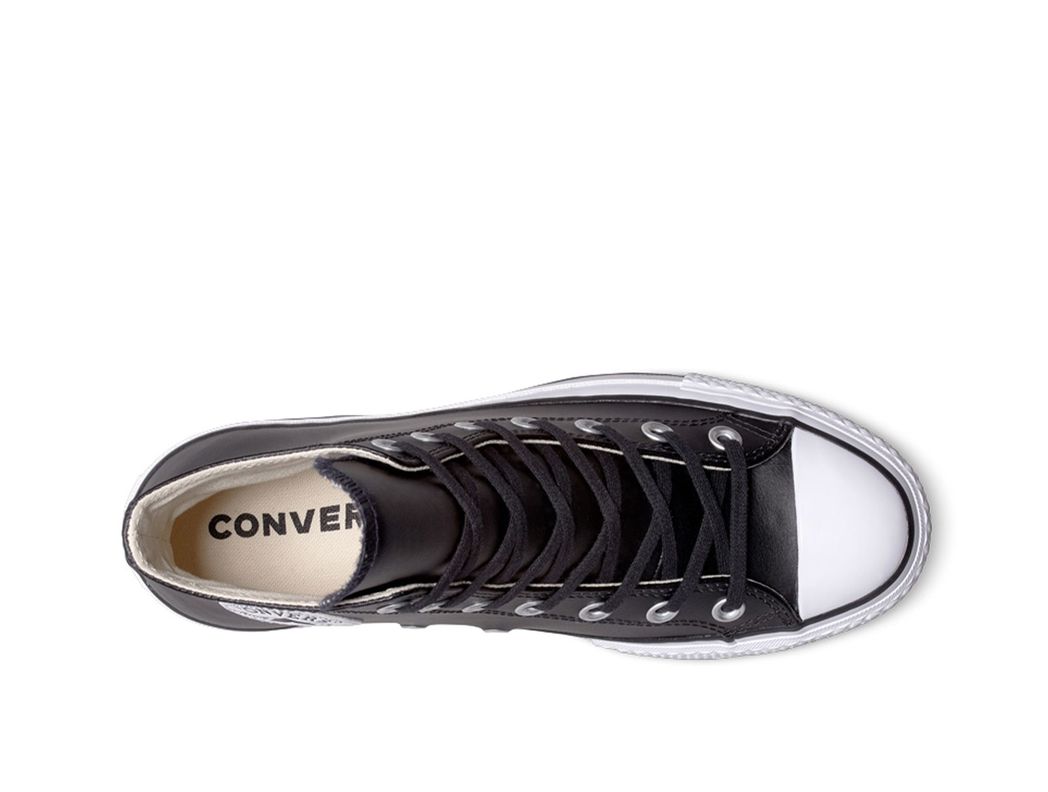 Zapatilla Converse Chuck Taylor Plataforma Cuero Negro hi-4
