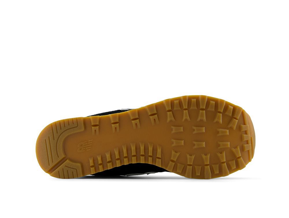 Zapatilla New Balance 574 Hombre Negro -Blanco - Suela Gum-4