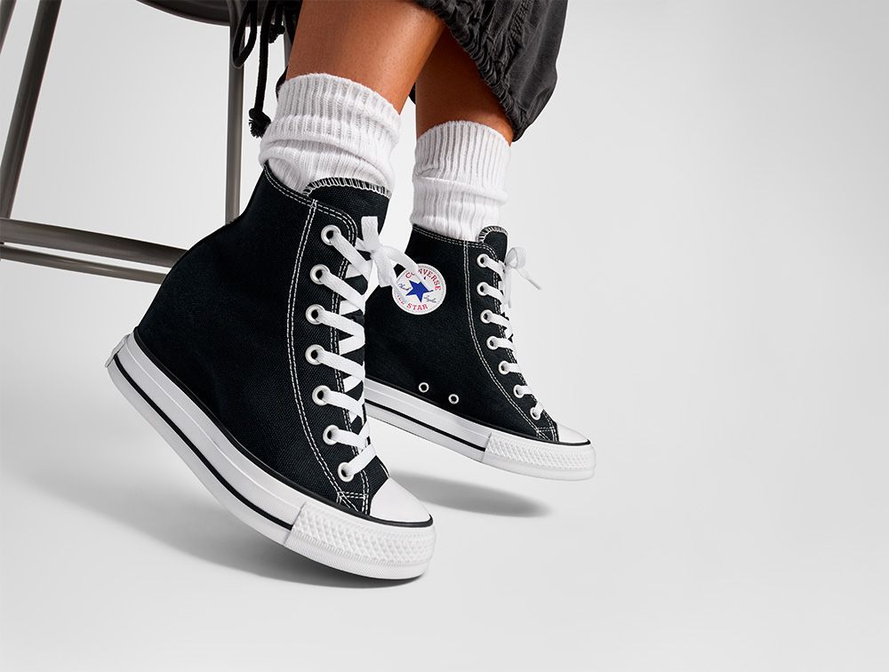 Zapatilla Converse Chuck T Wedge Mujer Negro-8