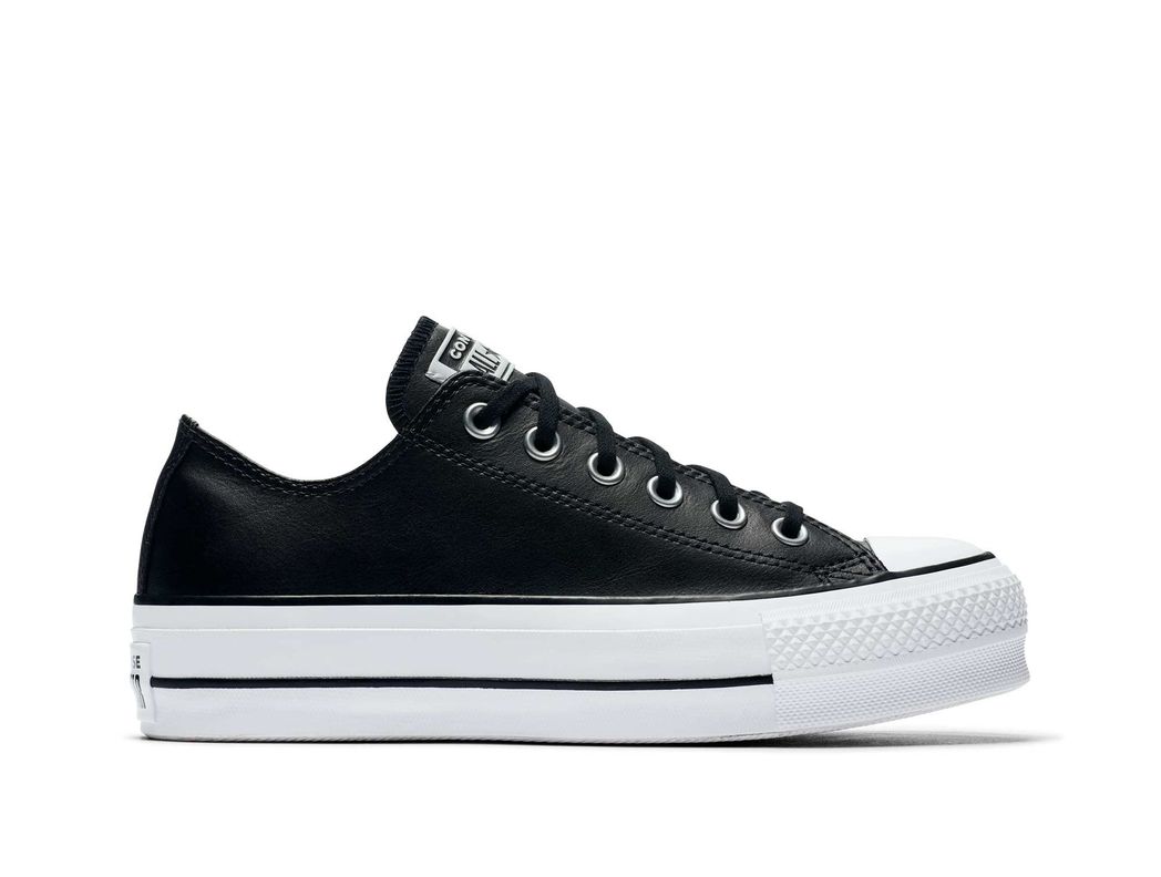 Zapatilla Converse Chuck Taylor Plataforma Cuero Mujer Negro-0