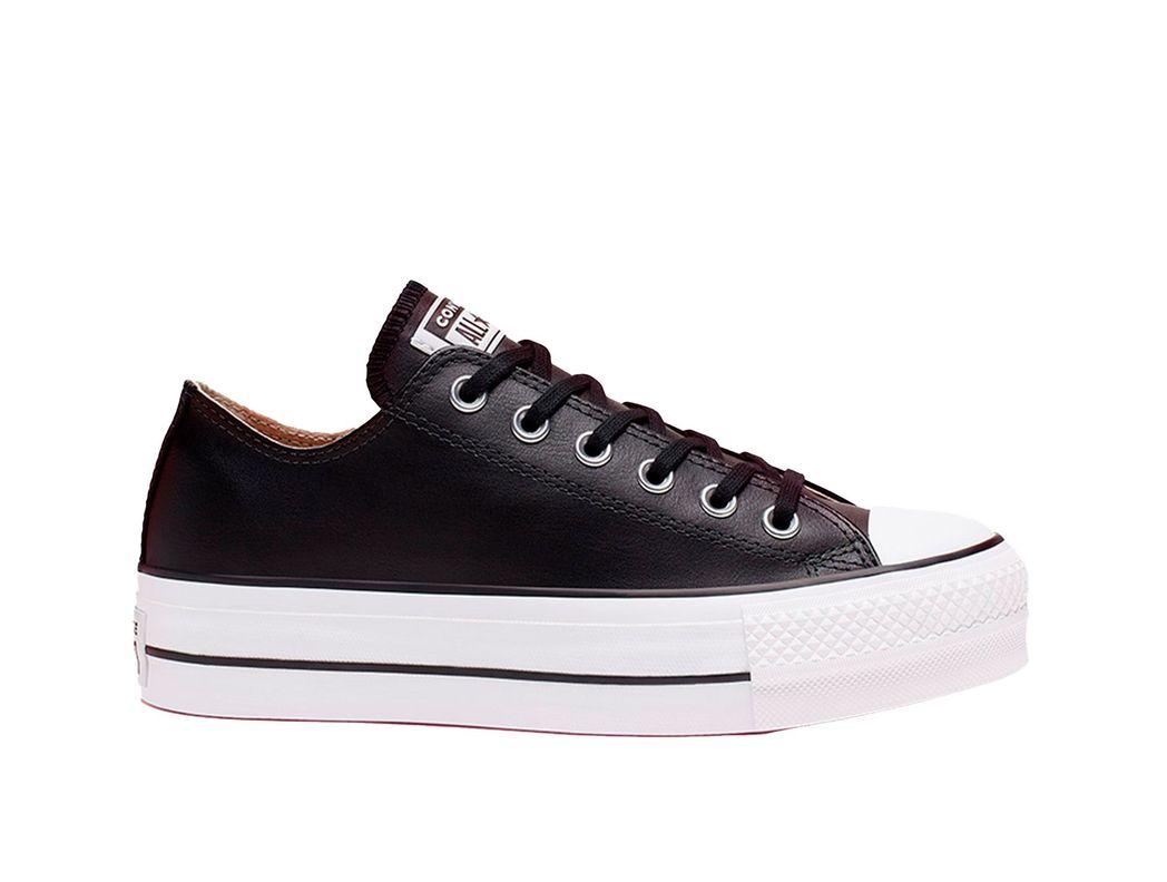 Zapatilla Converse Chuck Taylor Plataforma Cuero Mujer Negro-1