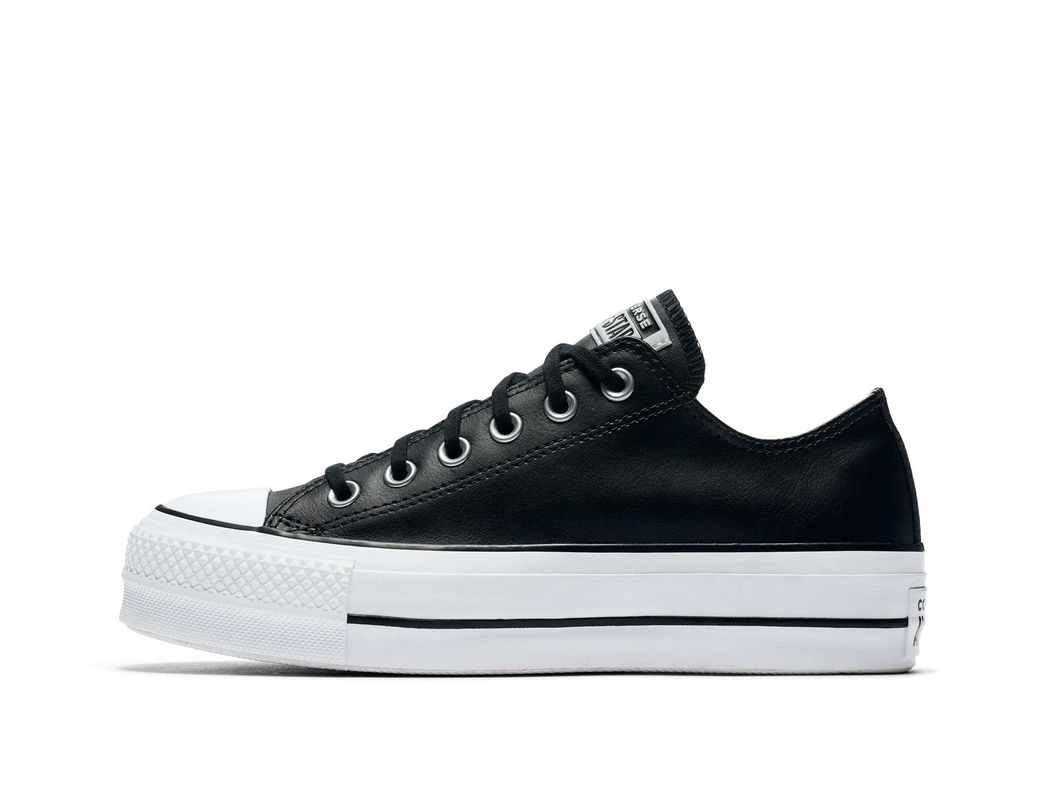 Zapatilla Converse Chuck Taylor Plataforma Cuero Mujer Negro-2