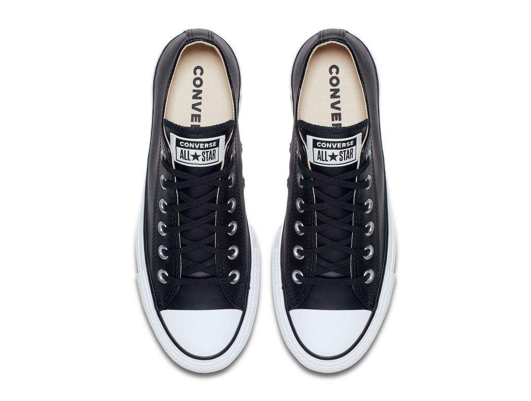 Zapatilla Converse Chuck Taylor Plataforma Cuero Mujer Negro-4