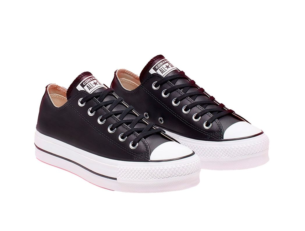 Zapatilla Converse Chuck Taylor Plataforma Cuero Mujer Negro-5