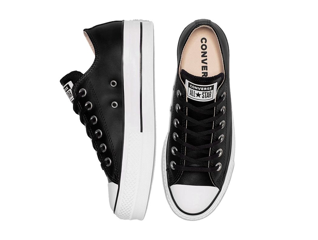 Zapatilla Converse Chuck Taylor Plataforma Cuero Mujer Negro-8