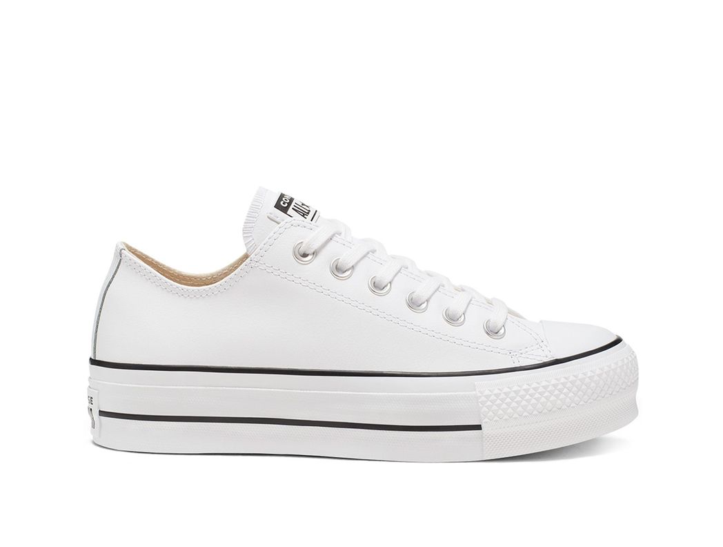 Zapatilla Converse Chuck T. Plataforma Cuero Mujer Blanco-1