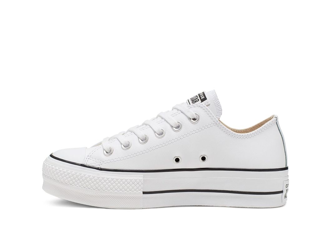 Zapatilla Converse Chuck T. Plataforma Cuero Mujer Blanco-3