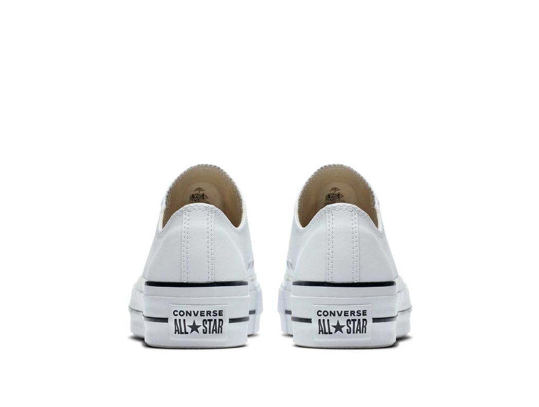 Zapatilla Converse Chuck T. Plataforma Cuero Mujer Blanco-4