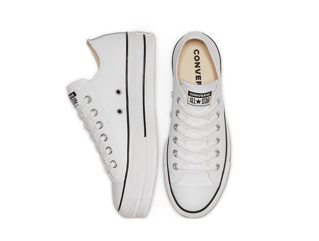 Zapatilla Converse Chuck T. Plataforma Cuero Mujer Blanco-7