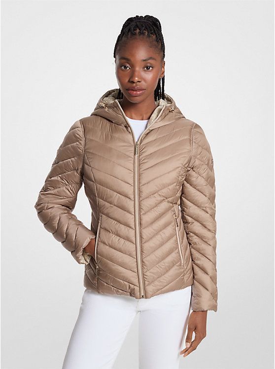 Chaqueta Michael Kors reversible taupe/bone