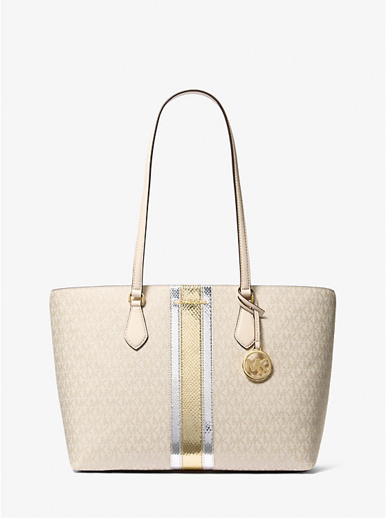 Cartera Tote Michael Kors Sheila Large Pale Gold-0